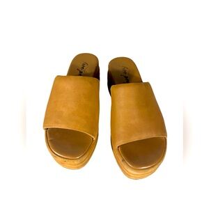 Free People Womens Harbor Platform Sandals Shoes 38 Medium Brown 7.5 USA